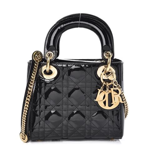 mini lady dior patent|christian Dior patent cannage mini.